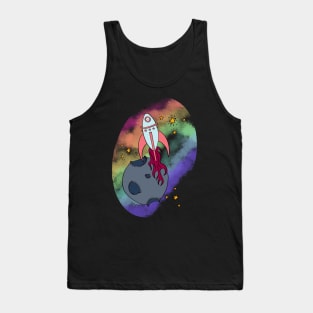 Retro Rocket Rainbow Galaxy Tank Top